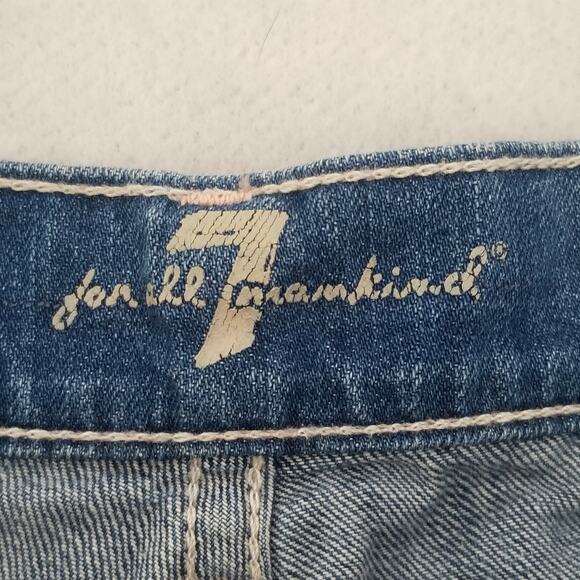 7 For All Mankind Rolled Cuff Denim Shorts, Size 26W - Picture 5 of 12